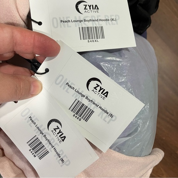 ZYIA active boyfriend hoodie loungewear peach womens size small medium large XL - Picture 7 of 7